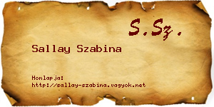 Sallay Szabina névjegykártya